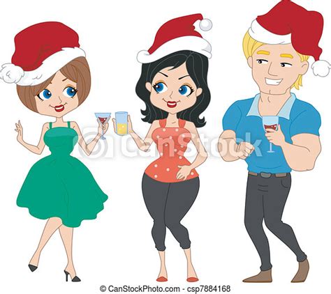Pinup Christmas Party Illustration Of A Christmas Party With A Pinup Theme Canstock