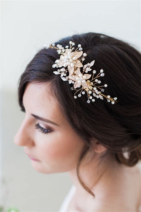 Rose Gold And Gold Crystal Bridal Headpiece Wedding Hair Etsy