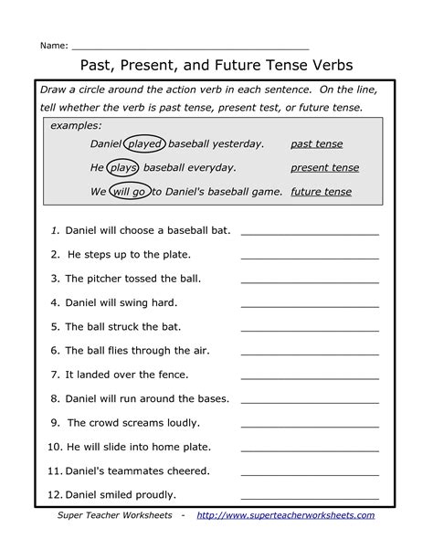 Past Present And Future Tense Verbs Worksheets Pinterest Future