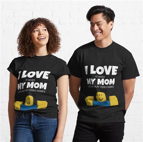Roblox NOOB I Love My Mom Funny Gamer Gift T Shirt By SmoothNoob