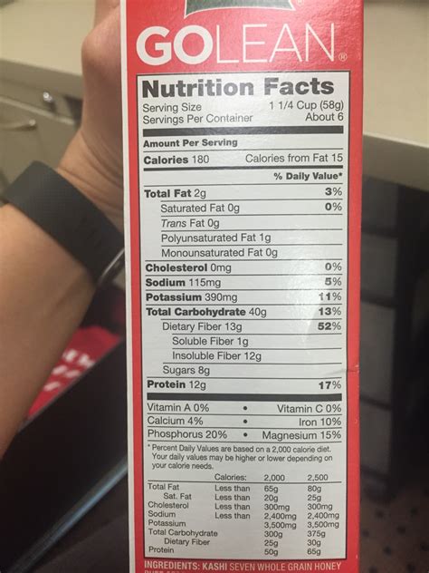 Kashi Go Lean Nutrition Label Label Ideas