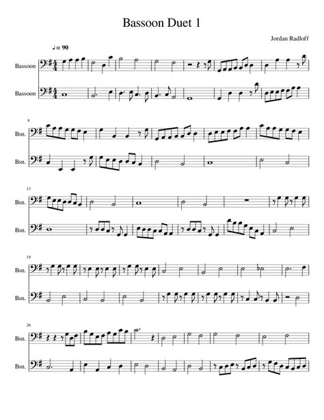 Bassoon Duet 1 Sheet Music For Bassoon Woodwind Duet