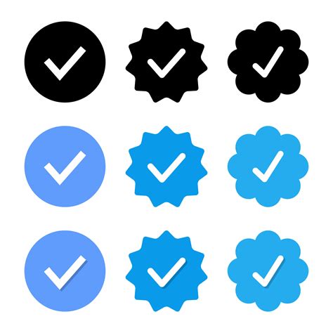 Blue Verified Badge Icon Vector Tick Check Mark Sign Symbol Of Social