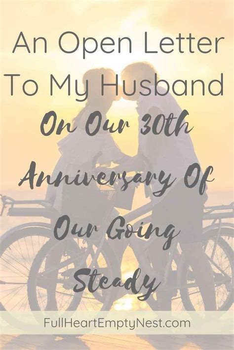 An Open Letter To My Husband On Our 30th Anniversary Of Our Going Steady