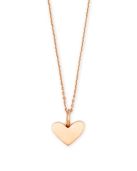 Ari Heart Charm Necklace In 18k Rose Gold Vermeil Kendra Scott