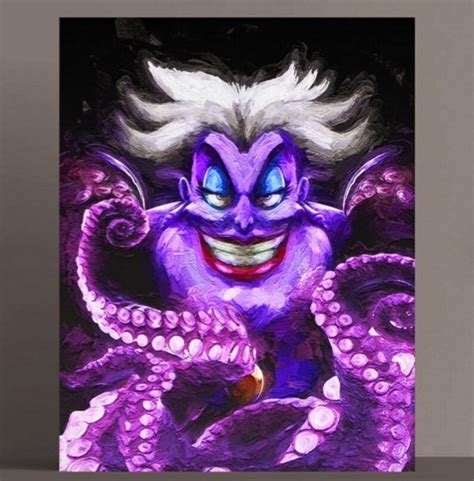 Disney Villains Portraits Ursula Maleficent Curella Etsy