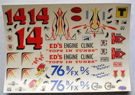 Vintage Model Car Decals Amt Kd 8 125 Scale 1414 Eds Engine Clinic