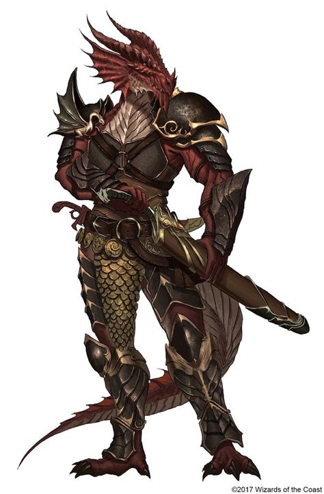 Scale Armor On A Dragonborn Dnd Dragonborn Fantasy Character Design