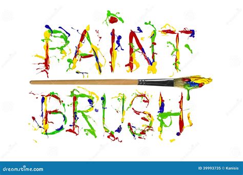 Colorful Paint Splash Painted Word Paintbrush Stock Illustration