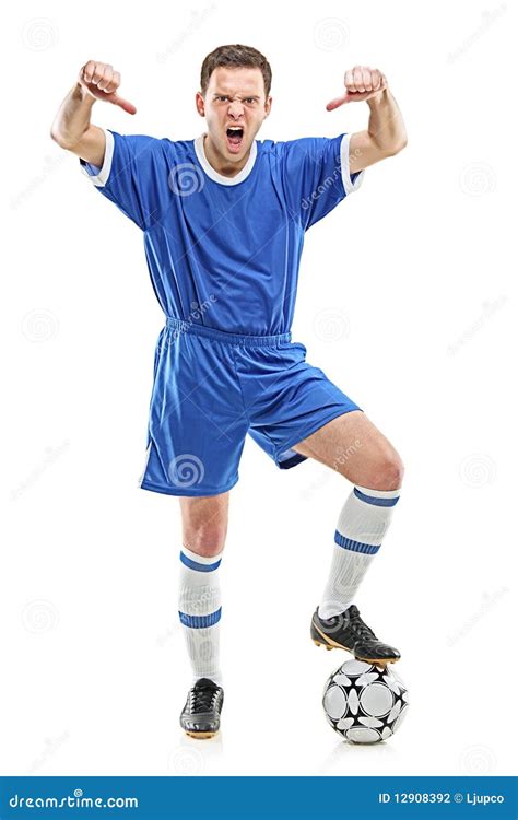 Angry Player Shouting And Giving Thumbs Down Stock Photography Image