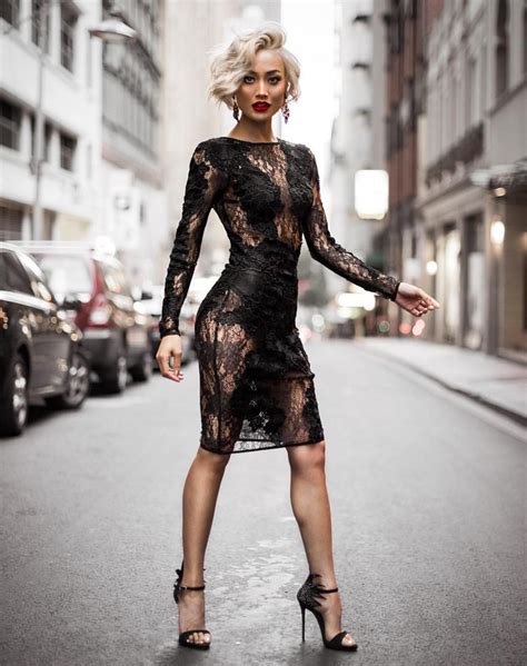 Micah Gianneli Fashion Black Lace Bodycon Dress Houseofcb Dresses