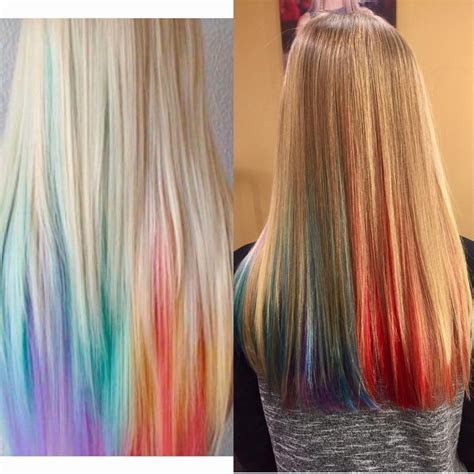 left was the inso right is the outcome hidden rainbow hair makeup style fashion makeup hidden