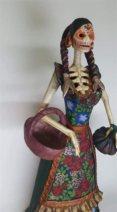 Mexican Catrina Lady Of The Dead Handmade Ceramic Catrina Etsy