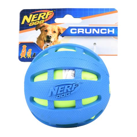 Nerf Dog Checkered Crunch Ball Dog Toy 38 Blue And Green