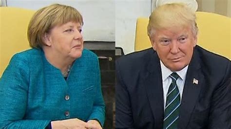 No Oval Office Handshake Between Trump Merkel Cnn Politics
