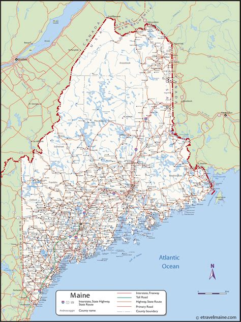 Mapa De Maine Tamaño Completo Ex