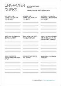 Character Quirks Creative Writing Worksheet Writing