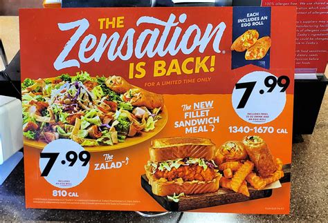 Zaxby's Zensation Zalad and Sandwich Meal