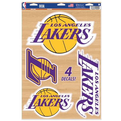 Los Angeles Lakers Set Of 4 Ultra Decals At Sticker Shoppe