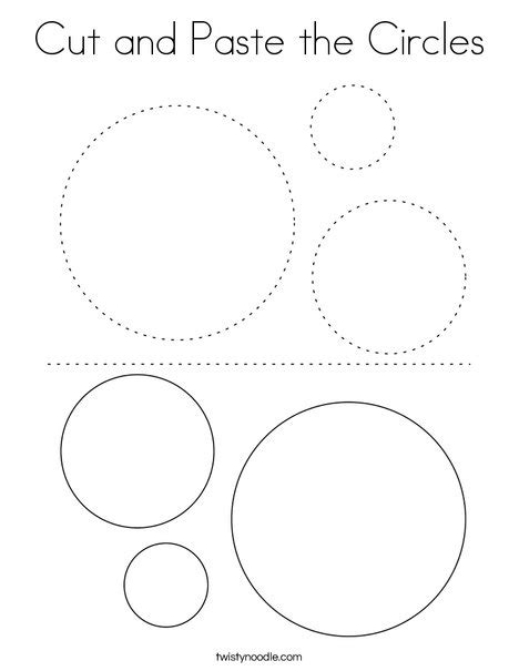 Cut And Paste The Circles Coloring Page Twisty Noodle