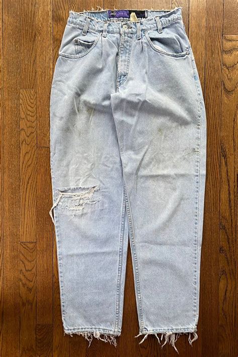 vintage 90s levi s silver tab baggy worn ripped blue denim jeans grailed