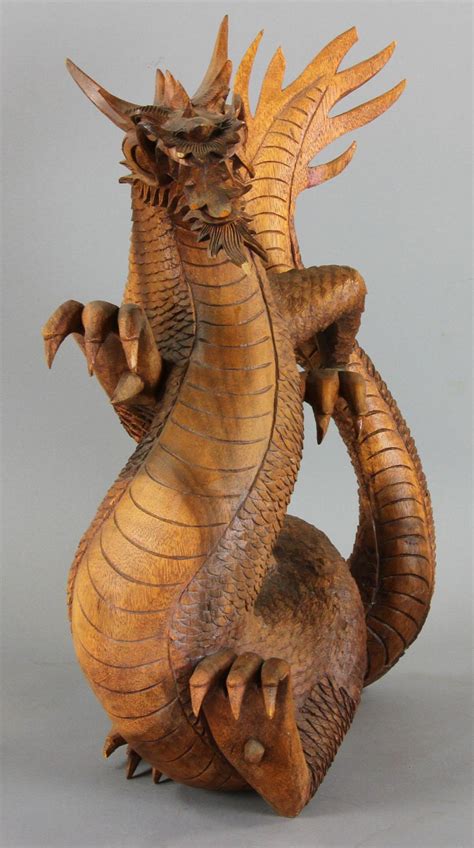 chinese carved wood dragon