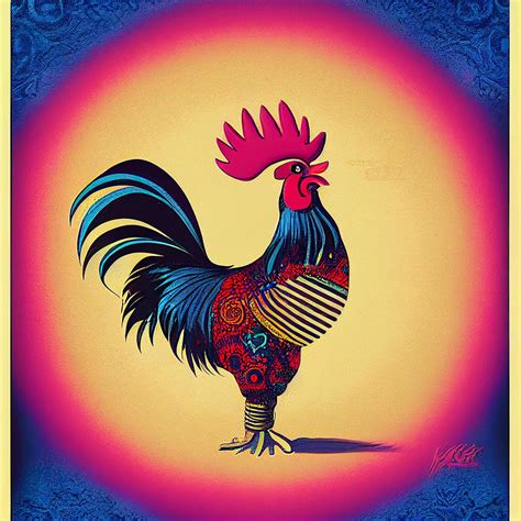 Rooster With Afro Funk Style Concert Poster Fun 0d645e3b645563043