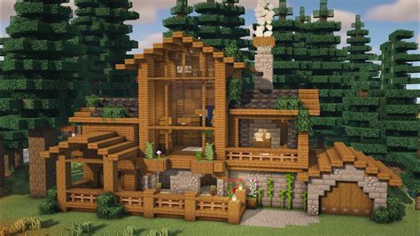 Minecraft How To Build A Spruce Cabin Tutorial Youtube