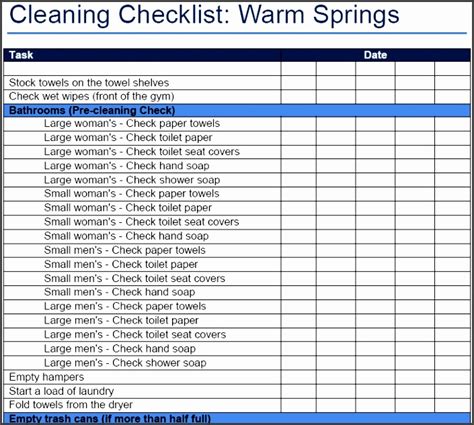 10 Cleaning Checklist Template Sampletemplatess Sampletemplatess