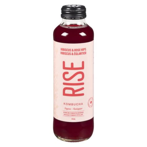 Rise Organic Kombucha Hibiscus And Rose Hips