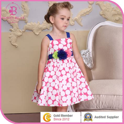 China Flower Girl Party Dress Polkka Dot Cotton Children Clothes