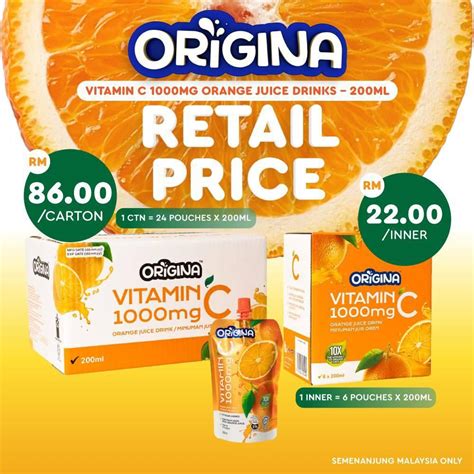 Origina Vitamin C 1000mg Jus Orange Shopee Malaysia