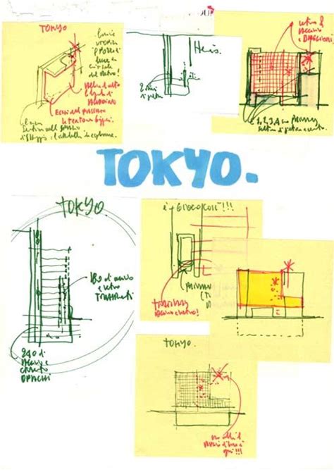 Maison Hermès Tokyo Japan 19982006 Architecture Sketch Renzo
