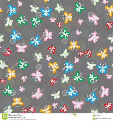 Seamless Pattern Of Colorful Butterflies Stock Vector Illustration Of