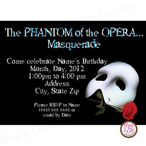 Phantom Of The Opera Party Invitation Phantomo F The Opera Party Invitation Phantom Opera In
