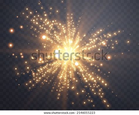 Gold Glittering Dots Sparkles Particles On Stock Vector Royalty Free