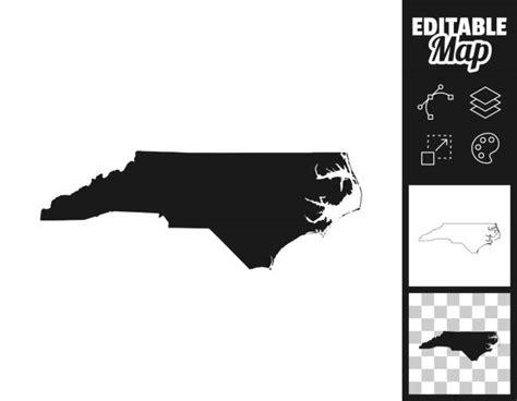 North Carolina Outline Transparent Illustrations Royalty Free Vector