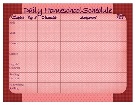 35 Editable Homeschool Schedule Templates Free