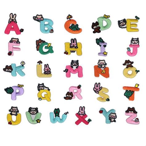 10pcs A Z Cartoon Alphabet Letters Patch Embroidered English Letters