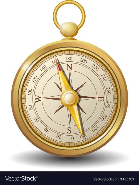 Gold Compass Royalty Free Vector Image Vectorstock