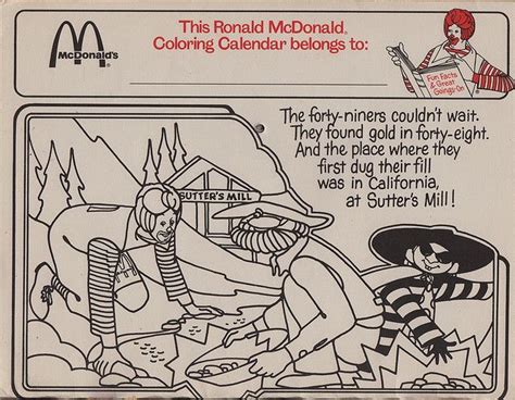 Our printable sheets for coloring in are ideal to brighten your family's day. 1980 Ronald McDonald Calendar - January | Coloring ...