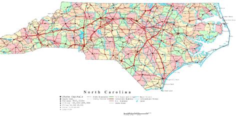North Carolina Map With Counties And Cities Sada Wilona