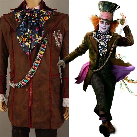 Johnny Depp As Mad Hatter Outfit Alice In Wonderland Jacket Pants Tie