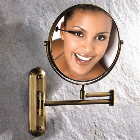 Bath Mirror Wall Mounted 8 Inch Brass 3x1x Magnifying Mirror Dressing Mirror Folding Makeup