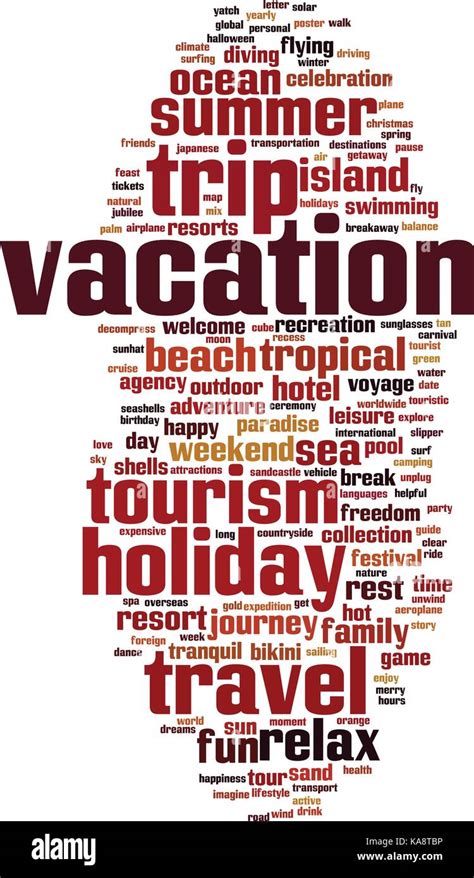 Vacation Word Cloud Concept Vector Illustration Stock Vector Image