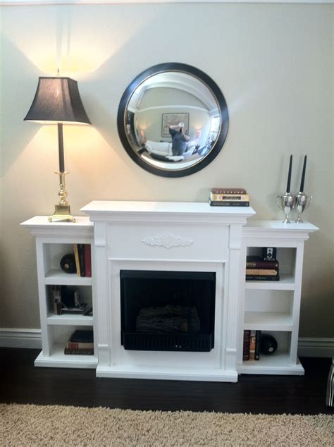 My White Faux Fireplace With Matching Bookcases Ballard Designs Convex