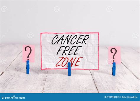 Handwriting Text Cancer Free Zone Concept Meaning Supporting Cancer