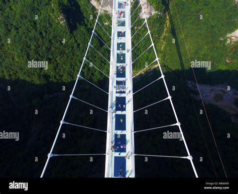 Aerial View Of The Worlds Longest And Highest Glass Bottomed Bridge
