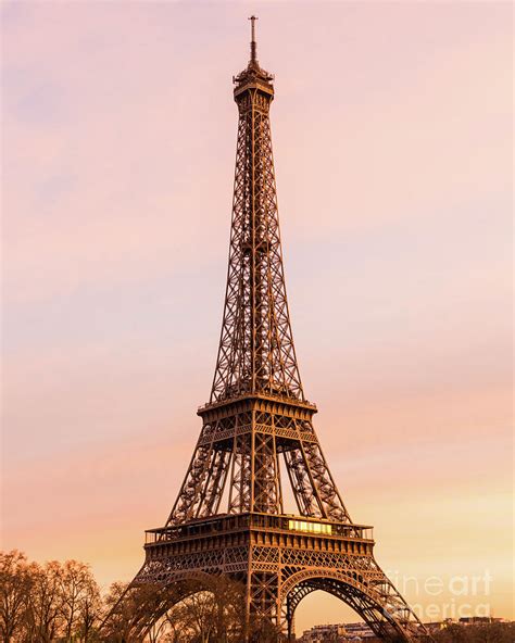Eiffel Tower At Sunset With Copy Space Photograph By Travel And