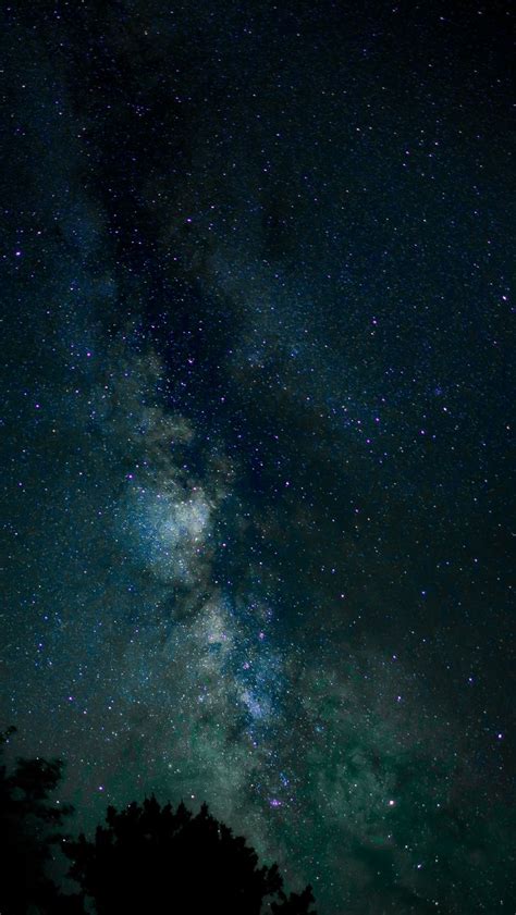 Download Wallpaper 800x1420 Starry Sky Stars Milky Way Night Iphone Se5s5c5 For Parallax